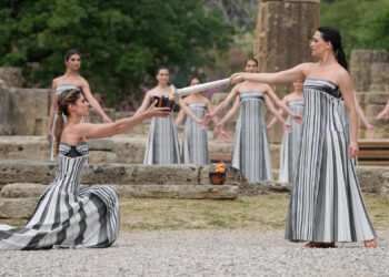 #Paris2024: Olympic Flame Ignited at Ancient Olympia, Marking 100 Days to Go